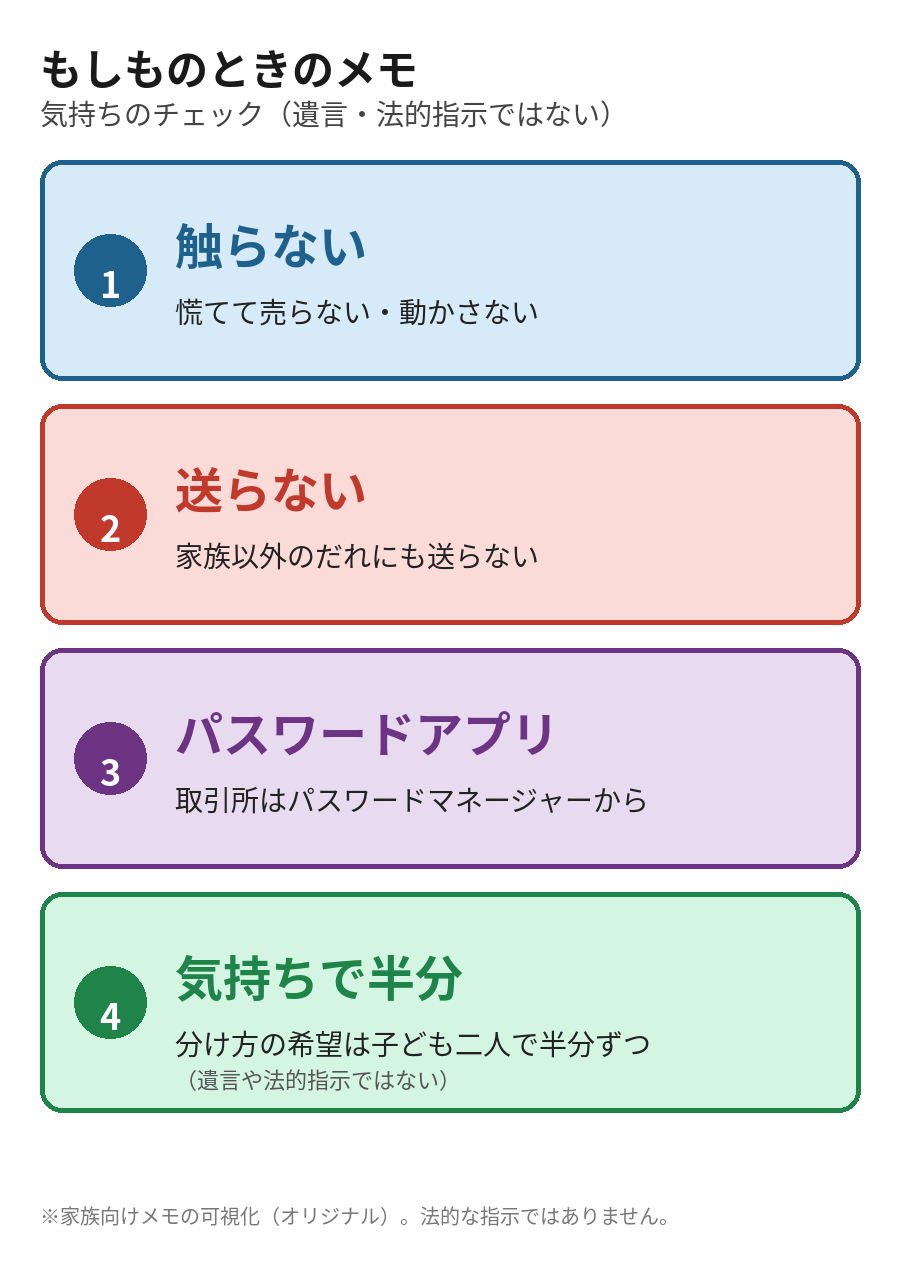 触らない・送らない・パスワードアプリ・気持ちで半分のチェック図